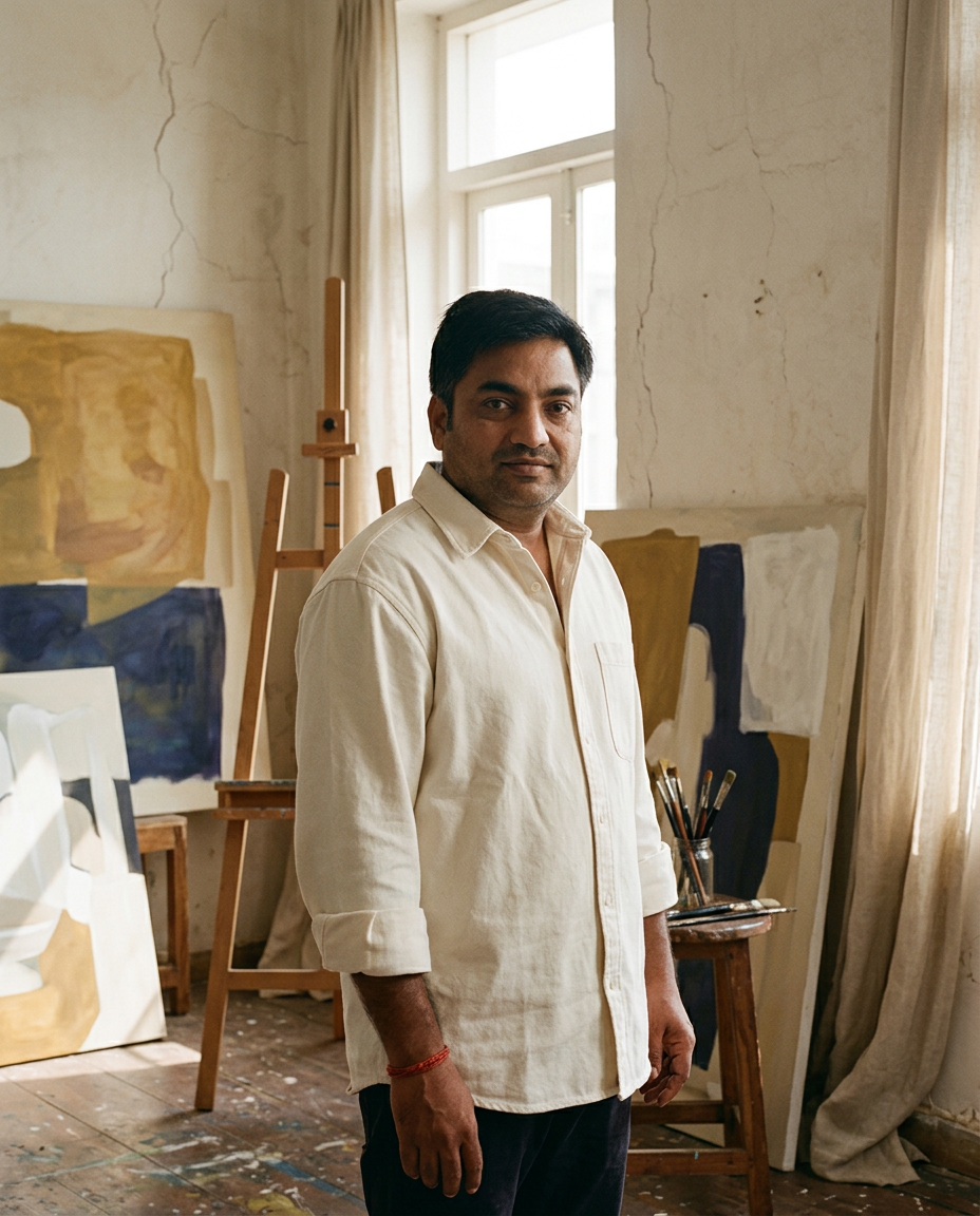 Aashish in the studio.
