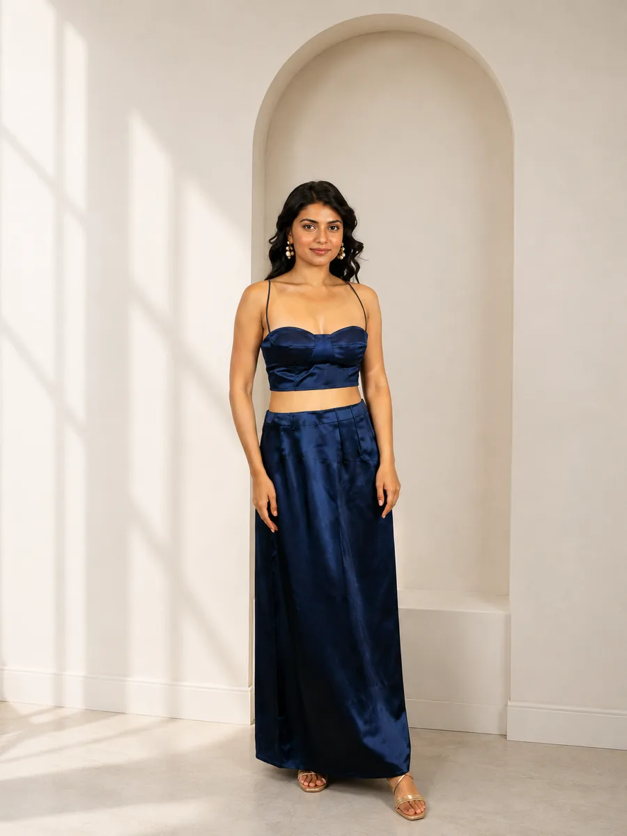 Midnight Noir Satin Co-ord Set — thumbnail 4