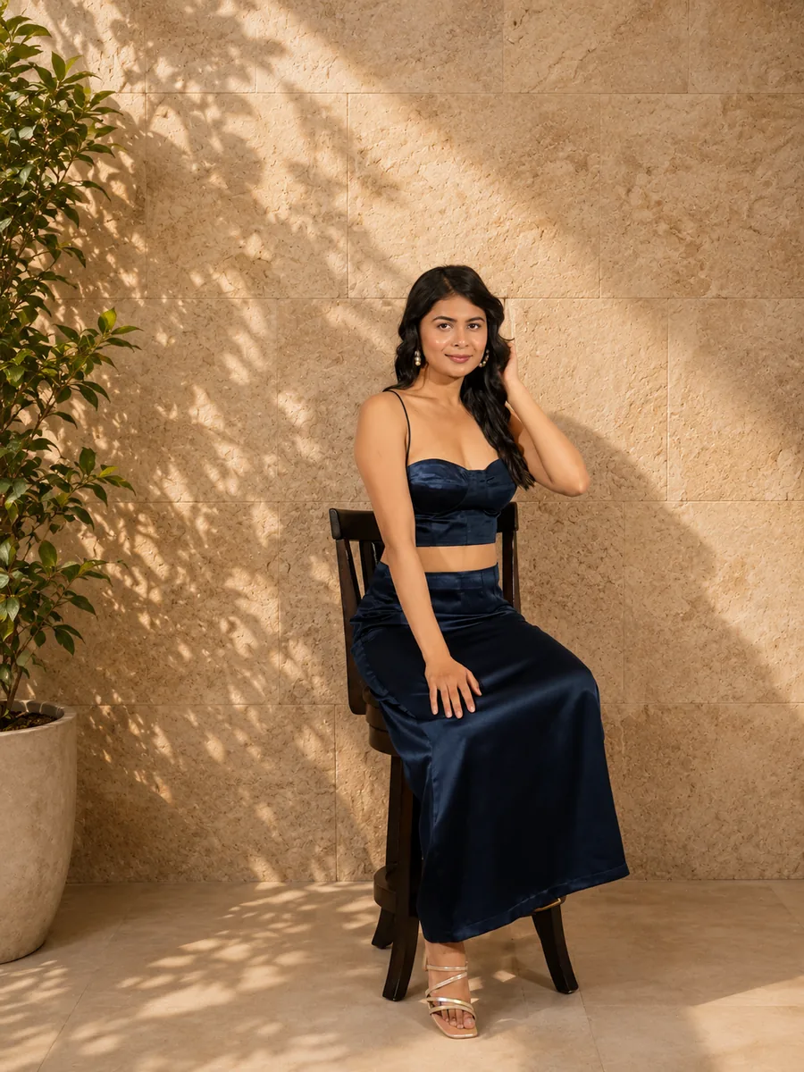 Midnight Noir Satin Co-ord Set — thumbnail 5